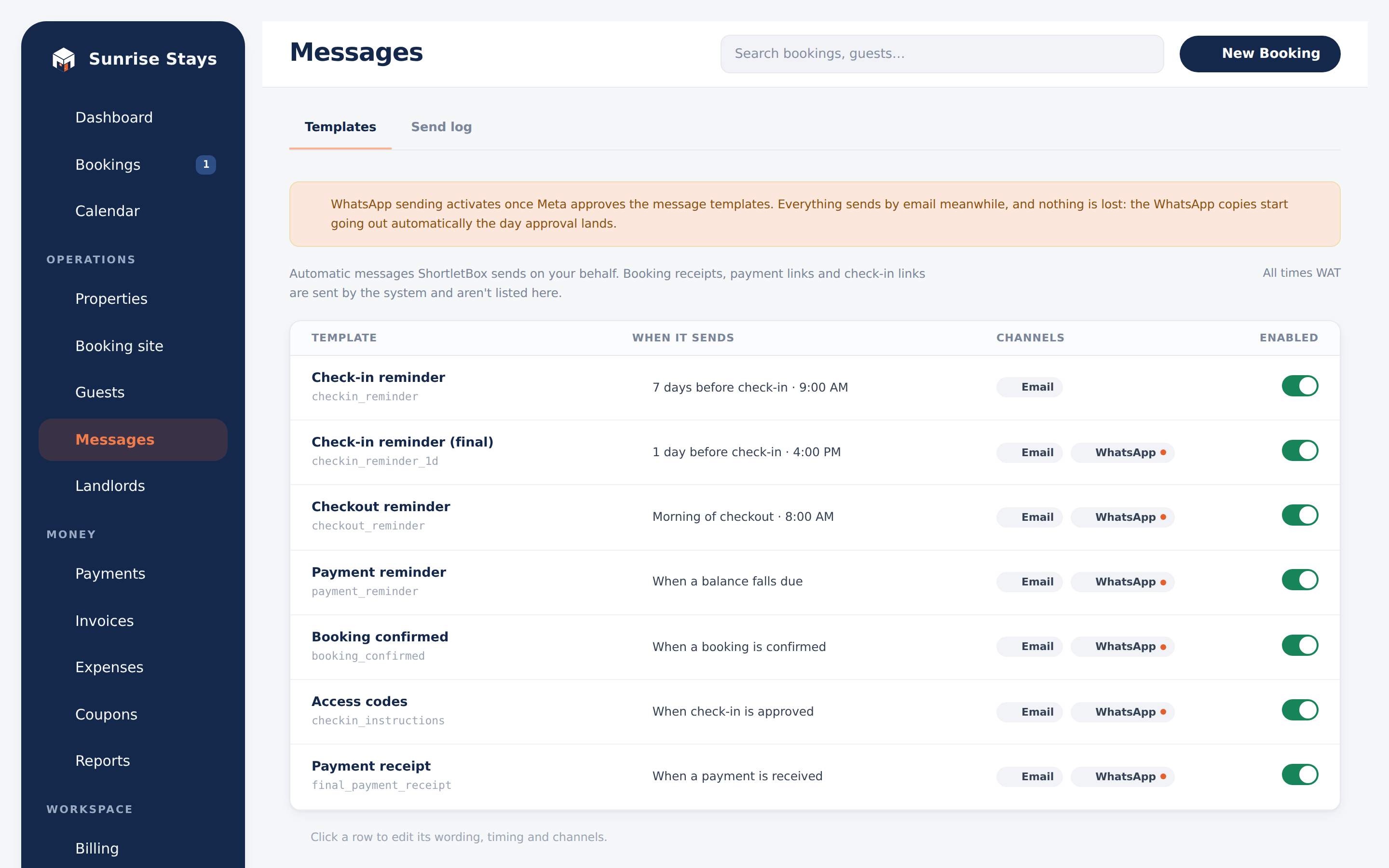Message templates