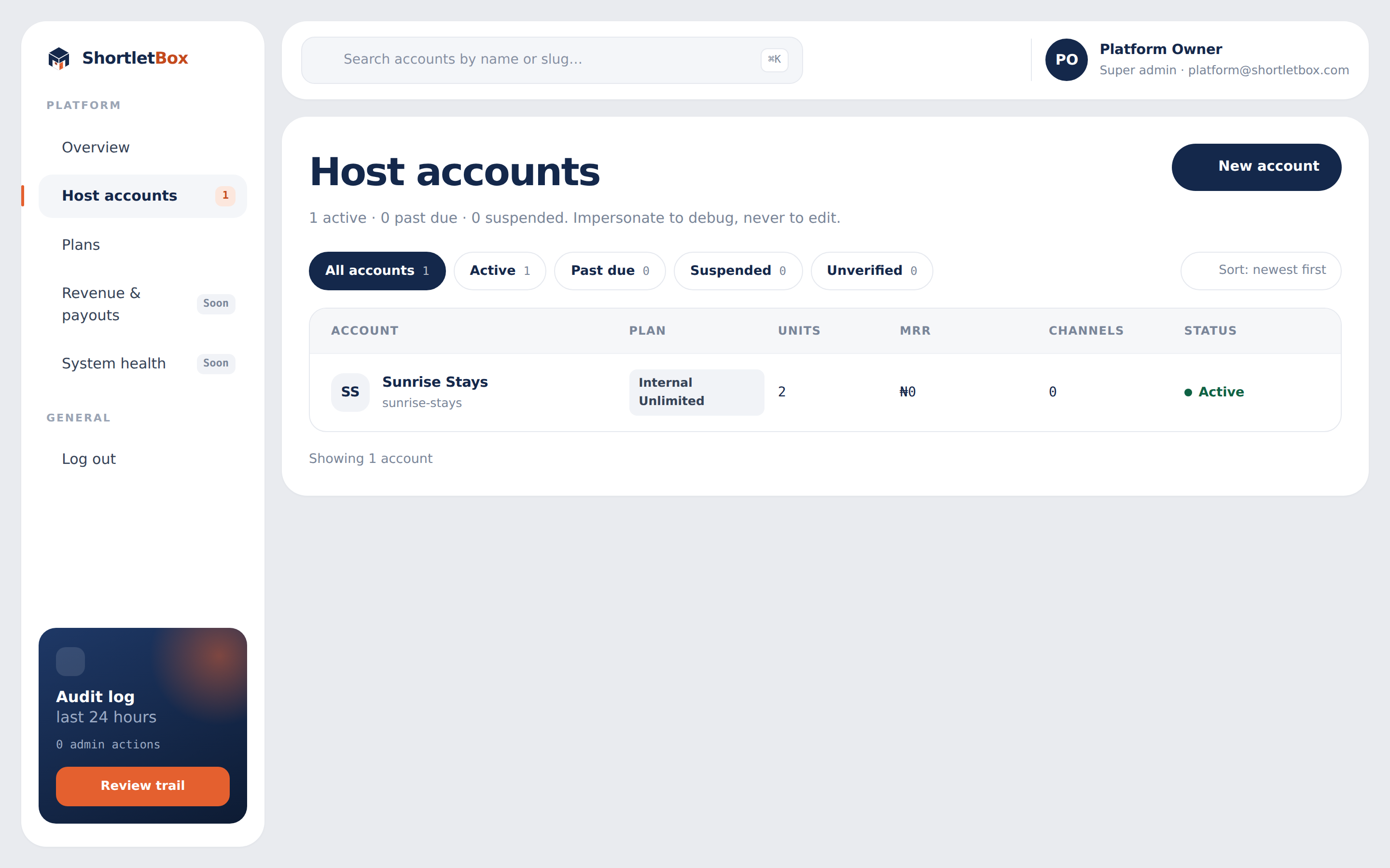 Host accounts